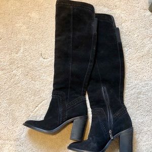Size 7.5 Black Suede Vince Camuto Boots